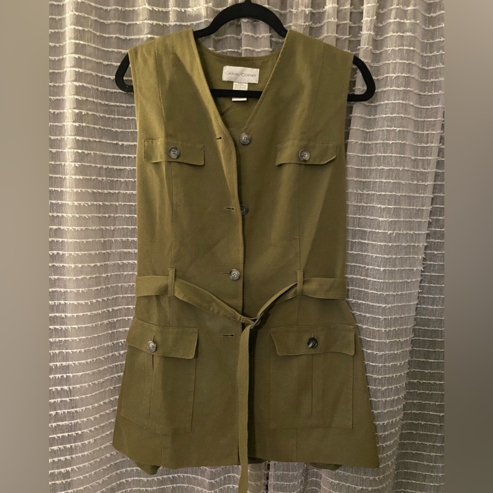 Vintage Casual Corner Olive Green Vest